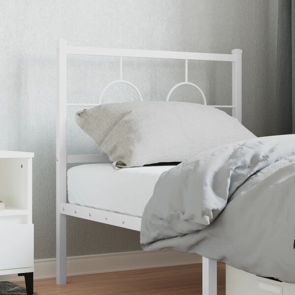 vidaXL Metal Headboard White 80 cm