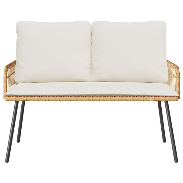 vidaXL Garden Bench with Cushion Nature 114 x 64 x 90cm Steel