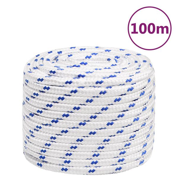 vidaXL Boat Rope White 16 mm 100 m Polypropylene