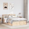 vidaXL Bed Frame with Headboard 140x190 cm Solid Wood Pine