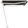 vidaXL Manual Retractable Awning with LED 400x350 cm Anthracite