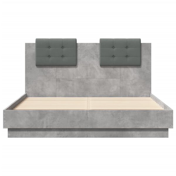 vidaXL Bed Frame without Mattress Concrete Grey 120x190 cm Small Double