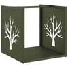 vidaXL Firewood Rack Olive Green 40x40x40 cm Cold-rolled steel
