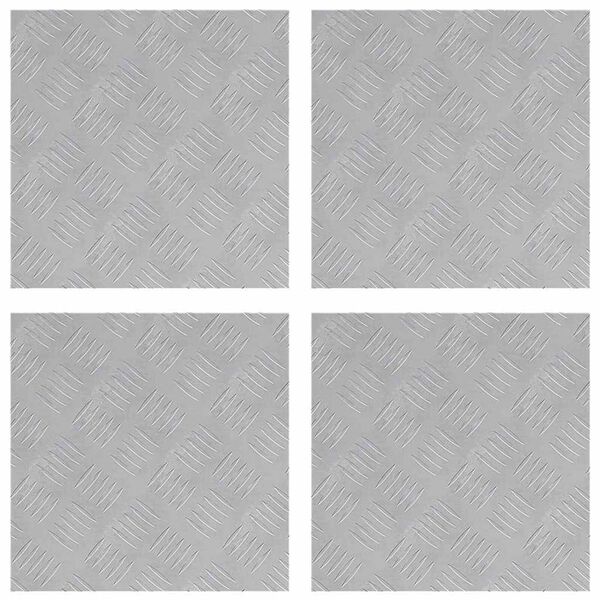 vidaXL Checker Plates 4 pcs Silver 40 x 40 cm Aluminium