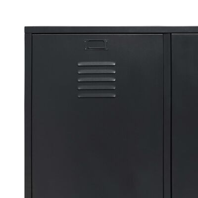 vidaXL Wardrobe Metal Industrial Style 90x40x180 cm Black