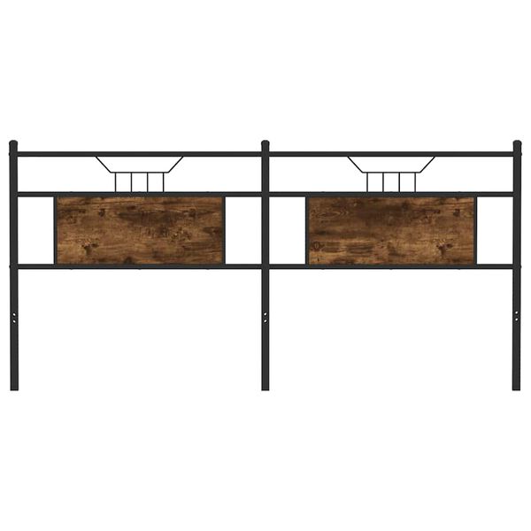 vidaXL Replace Headboard Smoked Oak 180 cm Engineered Wood and Steel