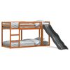 vidaXL Bunk Bed with Slide&Ladder without Mattress Wax Brown 75x190 cm Small Single