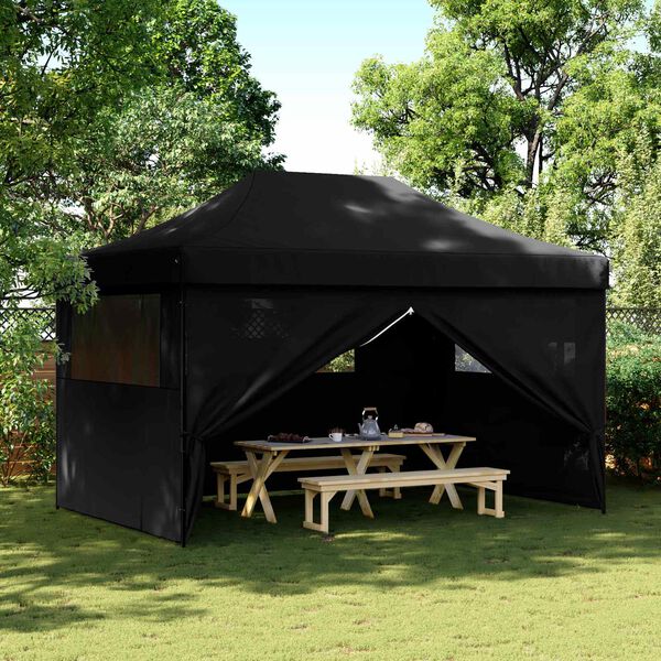 vidaXL Party Tent Folding Black 292 x 440 x 315 cm Oxford Fabric