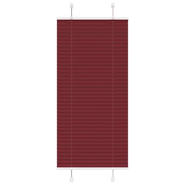 vidaXL Pleated Blind Bordeaux Red 65x150 cm Fabric Width 64.4 cm Polyester