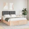 vidaXL Bed Frame with Upholstered Headboard Dark Grey 135 x 190 cm