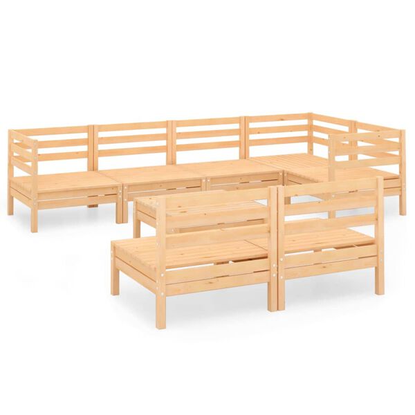 vidaXL 8 Piece Garden Lounge Set Solid Pinewood