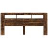 vidaXL LED Headboard Smoked Oak 220x18.5x103.5 cm Engineered Wood