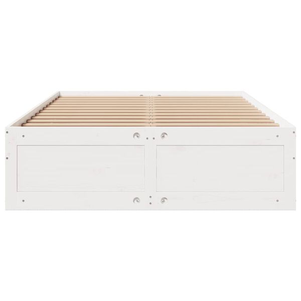 vidaXL Bed Frame without Mattress with Drawers White 160x200 cm Solid Wood Pine