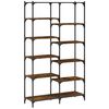 vidaXL Bookshelf Smoked Oak 100x32x170 cm Engineered Wood and Iron