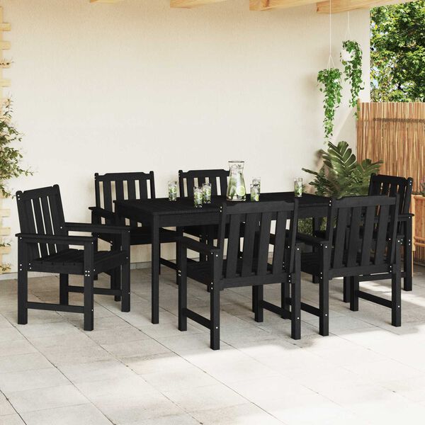 vidaXL Garden Dining Chair 6 pcs Black 65.5 x 55.5 x 88cm Plastic