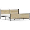 vidaXL Metal Bed Frame without Mattress Sonoma Oak 180x200 cm Super King