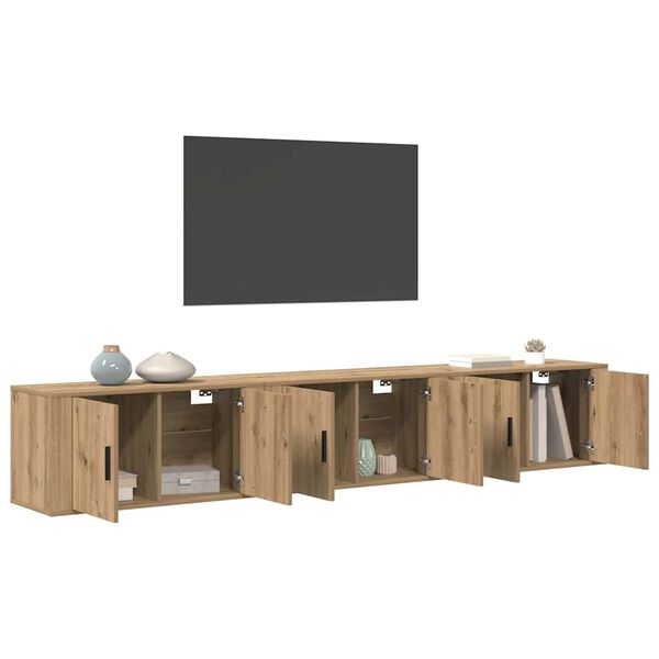 vidaXL Wall-mounted TV Cabinet Set 3 pcs Artisan Oak 80 x 34.5 x 40 cm