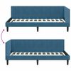 vidaXL Corner Bed Frame with Headboard Blue 100 cm x 200 cm Velvet