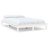 vidaXL Bed Frame without Mattress White Solid Wood Pine King Size