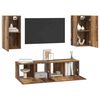 vidaXL TV Cabinet Set Wall-mounted 4 pcs Old Wood Engineered Wood