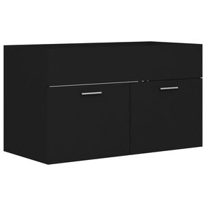 vidaXL Sink Cabinet Black 80x38.5x46 cm Engineered Wood