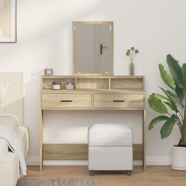 vidaXL Dressing Table Sonoma Oak 100 x 41 x 140 cm Engineered Wood