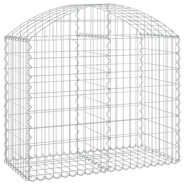 vidaXL Arched Gabion Basket 100x50x80/100 cm Galvanised Iron