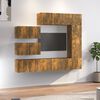 vidaXL 8 Piece TV Cabinet Set Smoked Oak Engineered Wood
