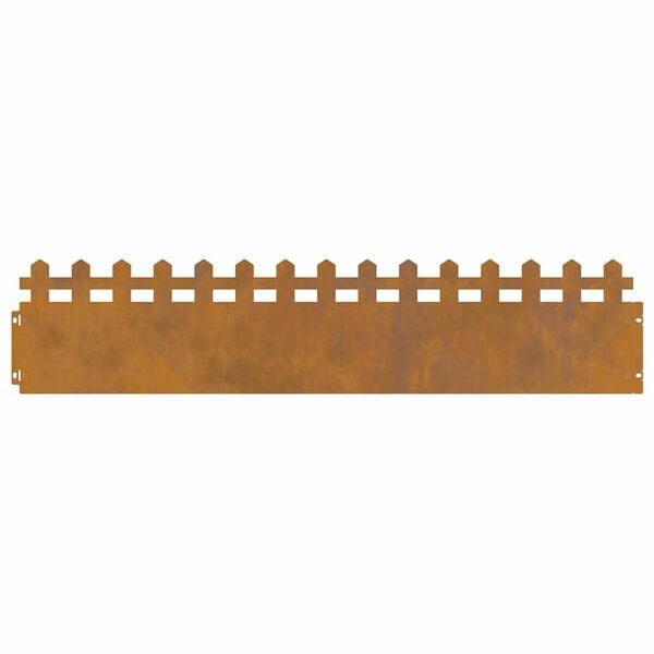 vidaXL Lawn Edgings 10 pcs Rusty 103 x 0.05 x 22 cm Weathering Steel