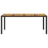 vidaXL Garden Table with Acacia Wood Top Black 190x90x75 cm Poly Rattan