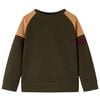 vidaXL Kids' Sweatshirt Dark Khaki and Camel 140