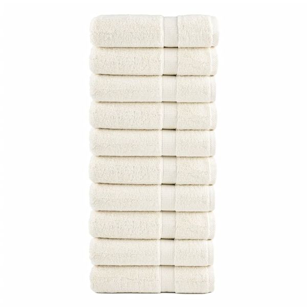 vidaXL Premium Bath Towels "SOLUND" 10 pcs Cream 100x150 cm 600 gsm