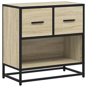 vidaXL Bedside Cabinet Sonoma Oak 60x31x60 cm Engineered Wood and Metal