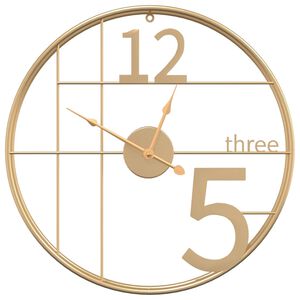 vidaXL Wall Clock Gold Ø50 cm Iron