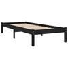 vidaXL Bed Frame without Mattress Black Solid Wood 100x200 cm