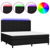 vidaXL Box Spring Bed with Mattress&LED Black 200x200 cm Fabric