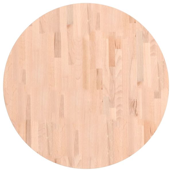 vidaXL Table Top &Oslash;80x2.5 cm Round Solid Wood Beech