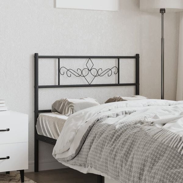 vidaXL Metal Replace Headboard Black 75 cm