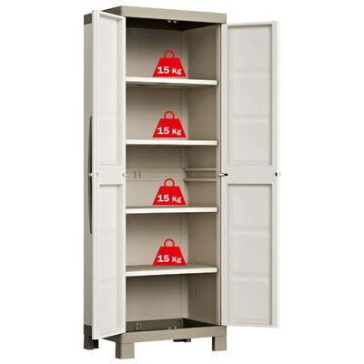 Keter Storage Cabinet with Shelves Excellence Beige and Taupe 182 cm