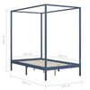 vidaXL Canopy Bed Frame without Mattress Grey Solid Wood 140x200 cm (283277+321989)