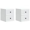 vidaXL Wall-Mounted Bedside Cabinet 2 pcs White 33 x 34.5 x 40 cm