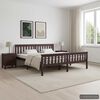 vidaXL Bed Frame without Mattress Dark Brown Solid Pinewood 180x200 cm Super King