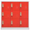 vidaXL Locker Cabinet Light Grey and Red 90x45x92.5 cm Steel