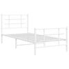 vidaXL Metal Bed Frame without Mattress with Footboard White 90x190cm