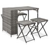 vidaXL 5 Piece Folding Outdoor Dining Set Poly Rattan Grey