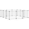 vidaXL 12-Panel Pet Cage with Door Black 105x105x35 cm Steel