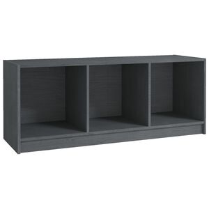vidaXL TV Cabinet | Grey | Solid Pinewood | Medium | TV Cabinet | Rectangular