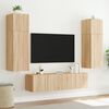 vidaXL TV Wall Cabinet with LED Lights Sonoma Oak 60x35x41 cm