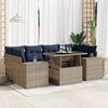 vidaXL 7 Piece Garden Sofa Set with Cushions Grey Poly Rattan Acacia