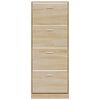 vidaXL Shoe Cabinet Oak 59x17x150 cm Engineered Wood